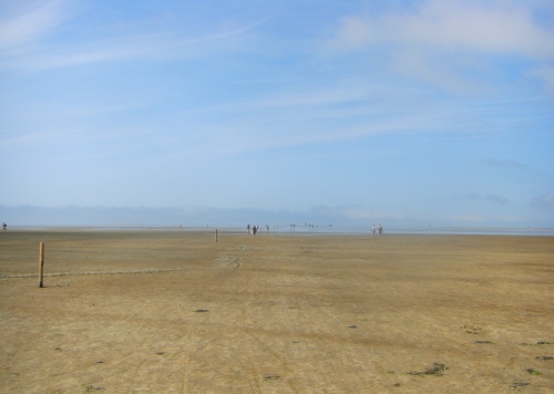 Westerhever weg über die Sandbank zum Strand